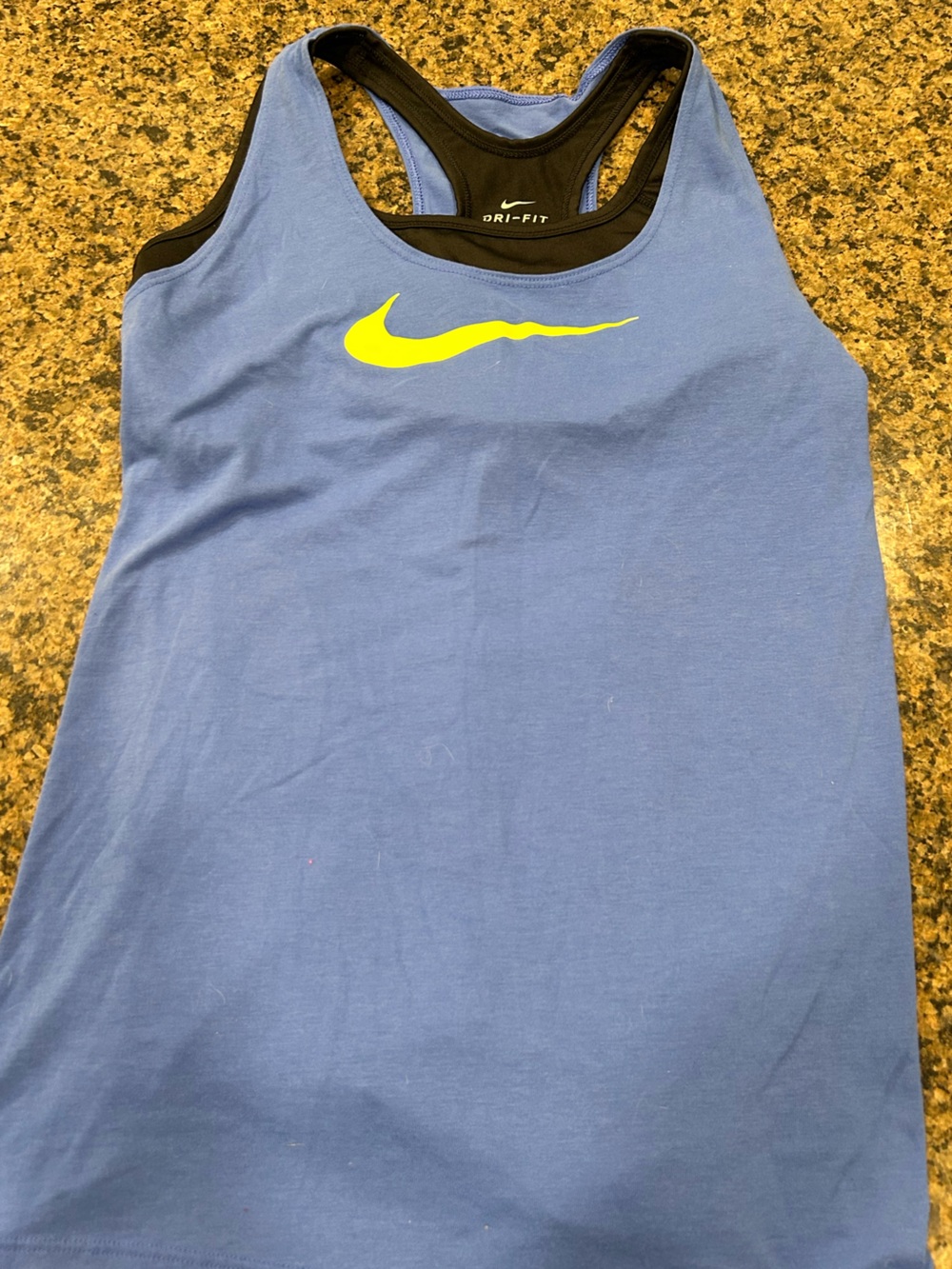Nike Blue Tank with Black Built-in Sports Bra